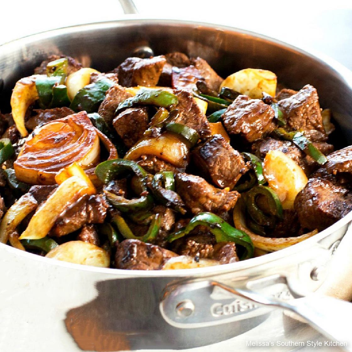 Teriyaki Steak Bites with Green Pepper and Onion