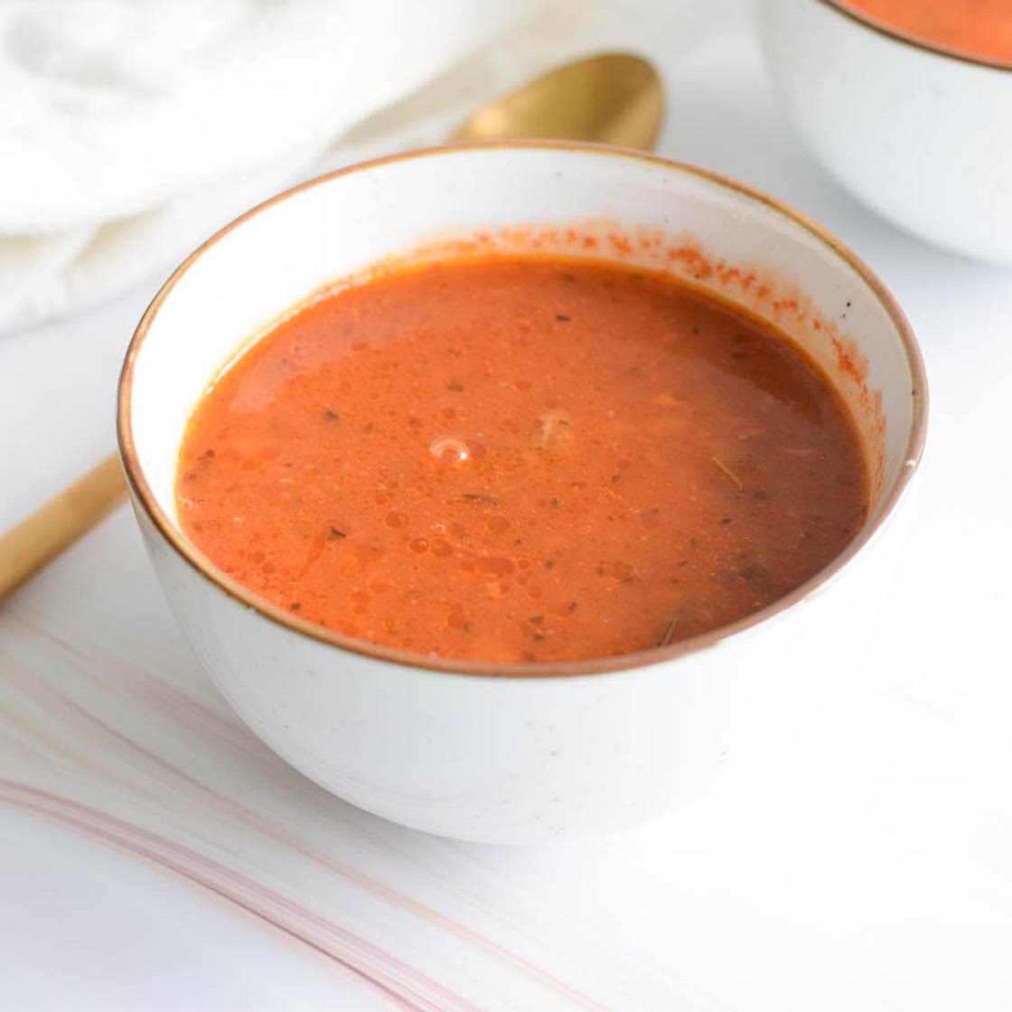 Low FODMAP Tomato soup with meatballs
