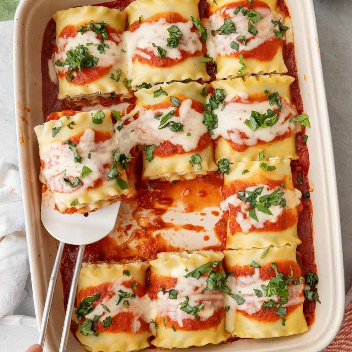 Spinach Lasagna Roll Ups