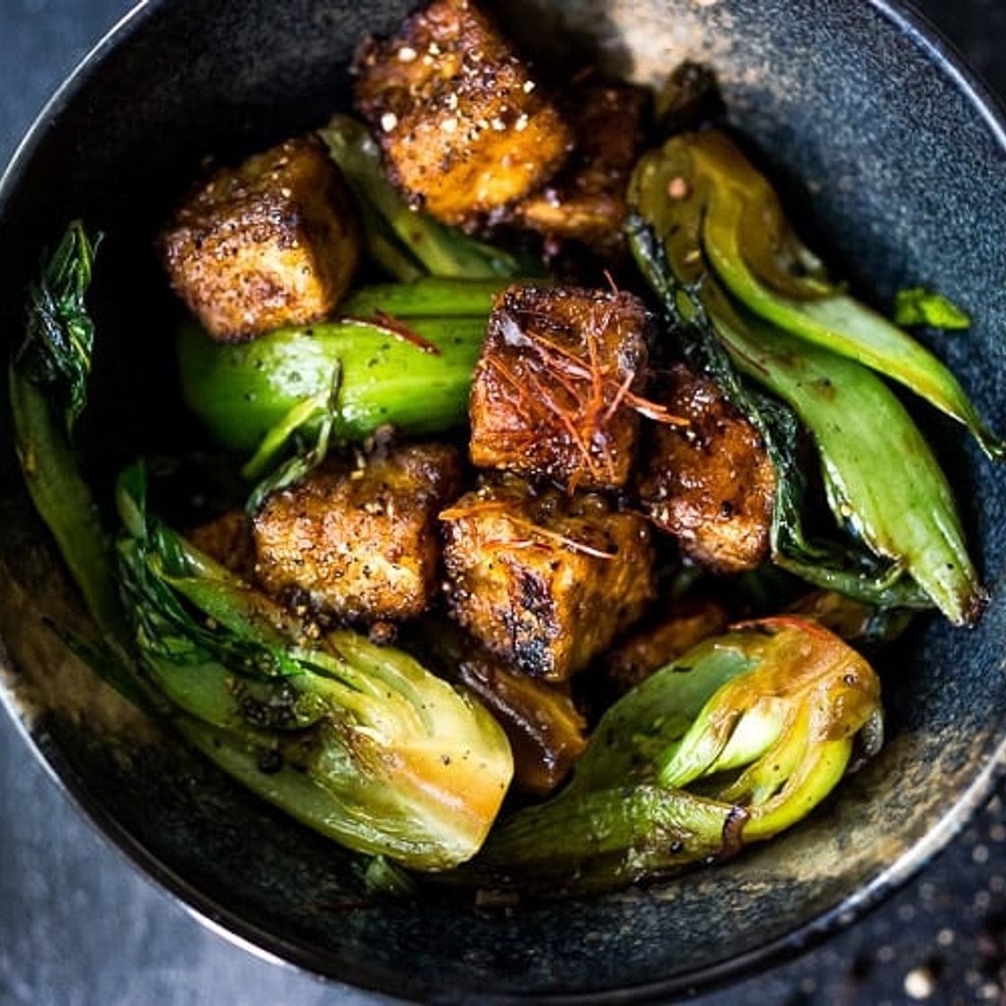 Black Pepper Tofu with Bok Choy