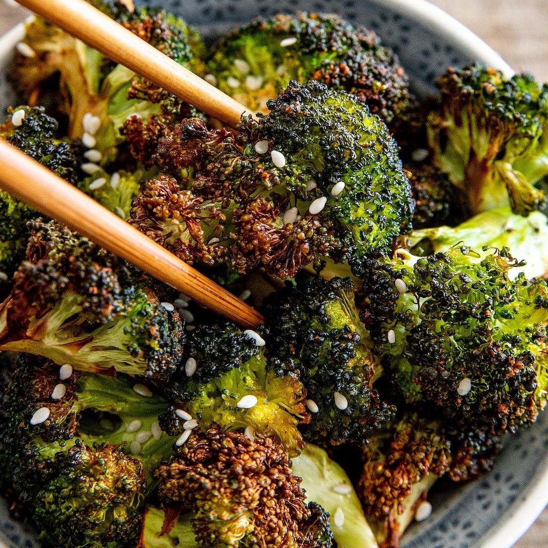 Air Fryer Asian Roasted Broccoli