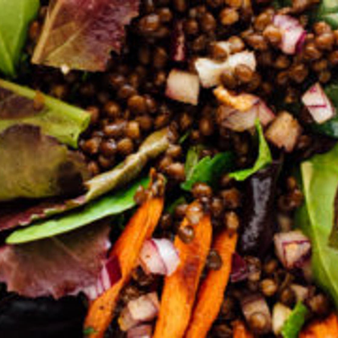Masala Lentil Salad with Cumin Roasted Carrots