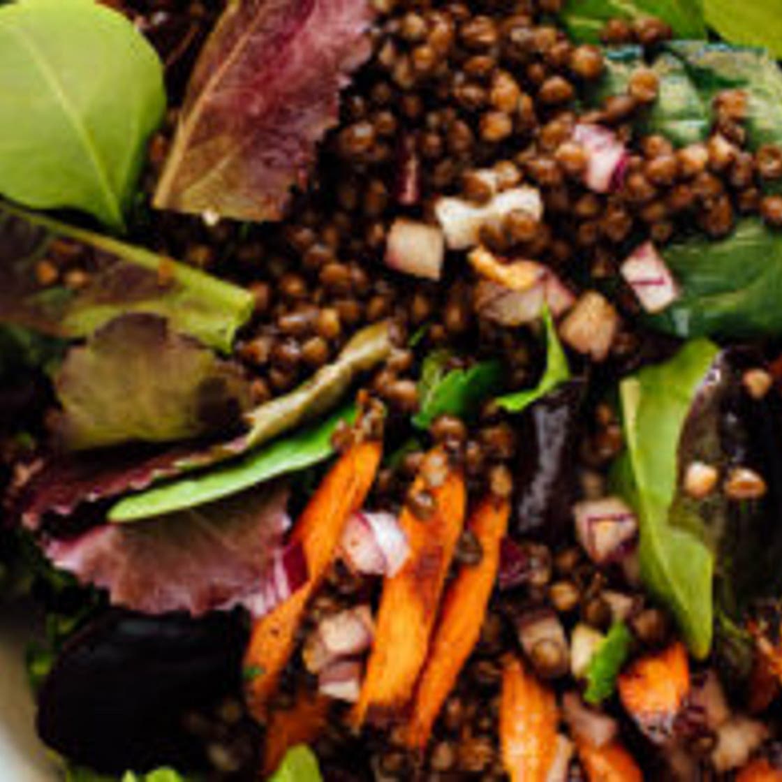 Masala Lentil Salad with Cumin Roasted Carrots