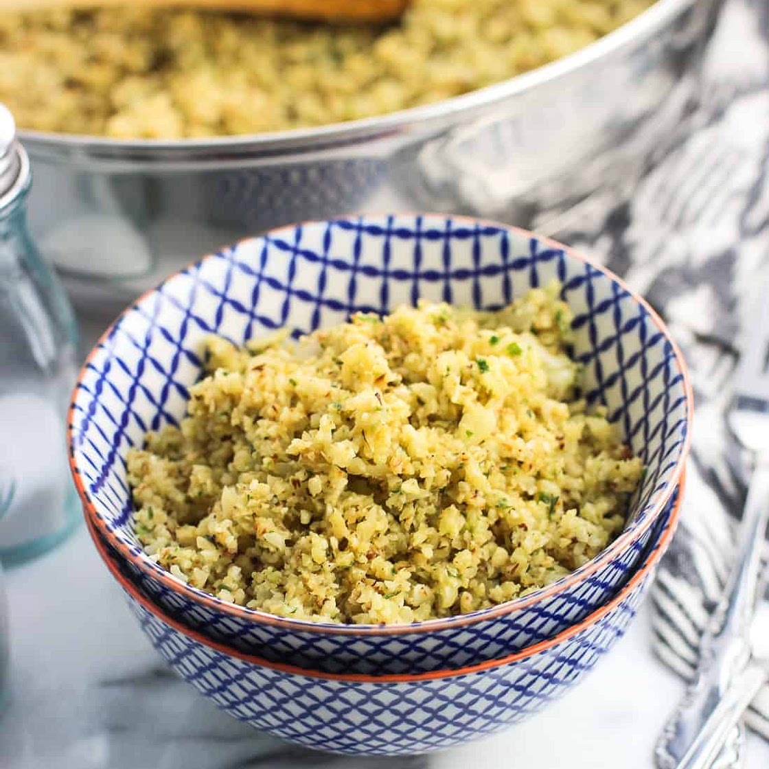 Parmesan Pesto Cauliflower Rice