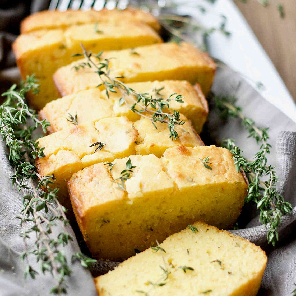 Kefir Fermented Honey Thyme Sourdough Cornbread