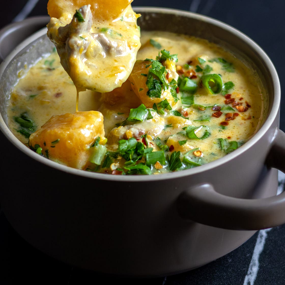 Pork & Pumpkin Soup with Coconut Milk