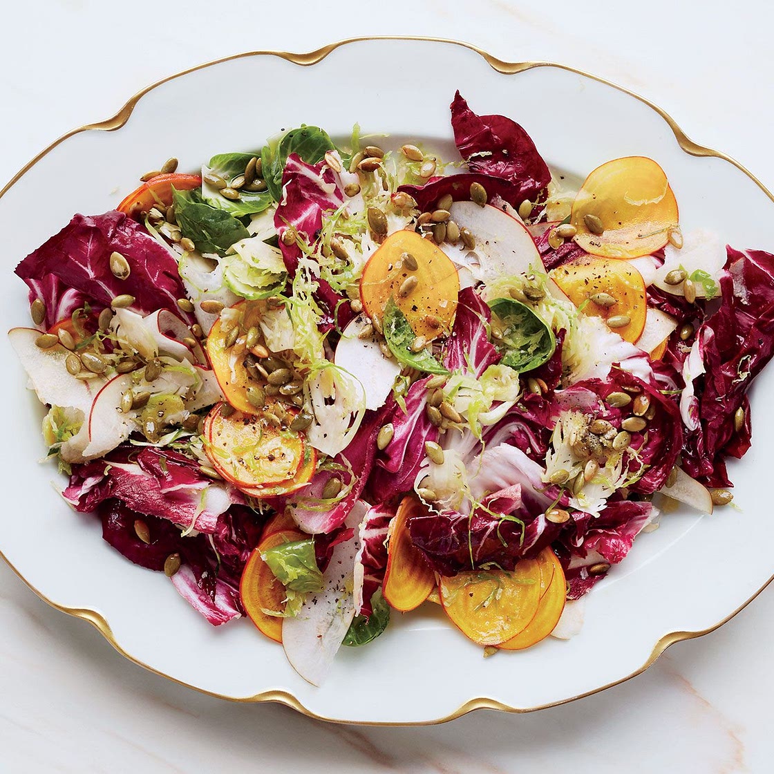 Winter Slaw With Red Pears and Pumpkin Seeds