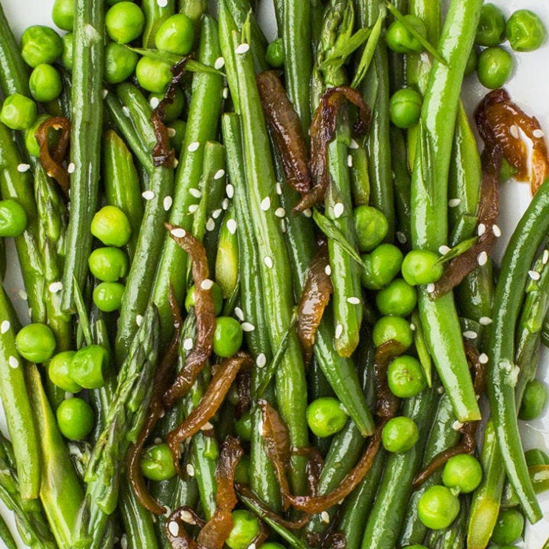 Lemony Asparagus, Beans and Peas