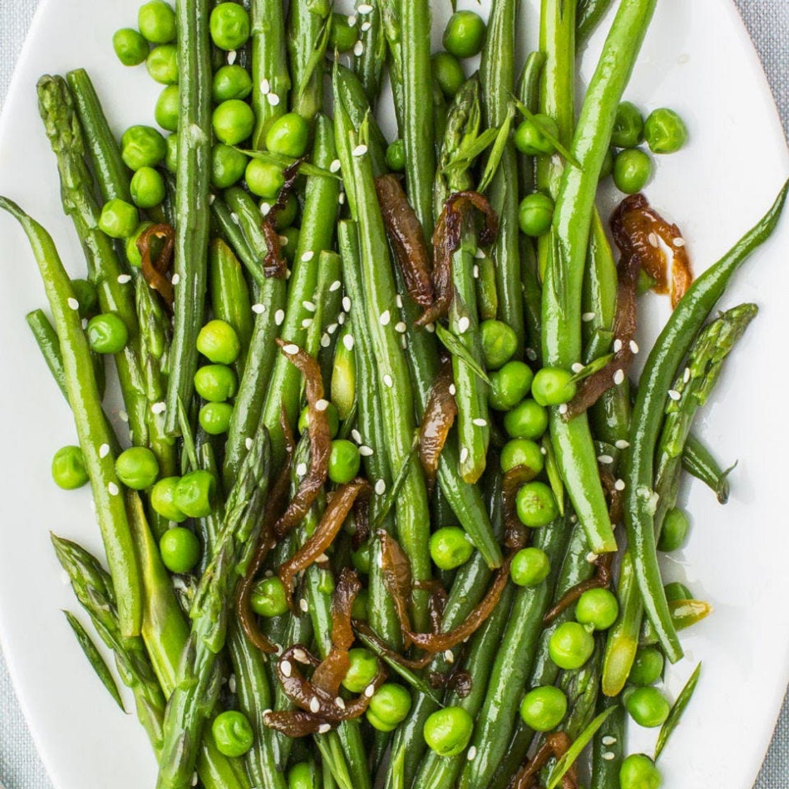 Lemony Asparagus, Beans and Peas