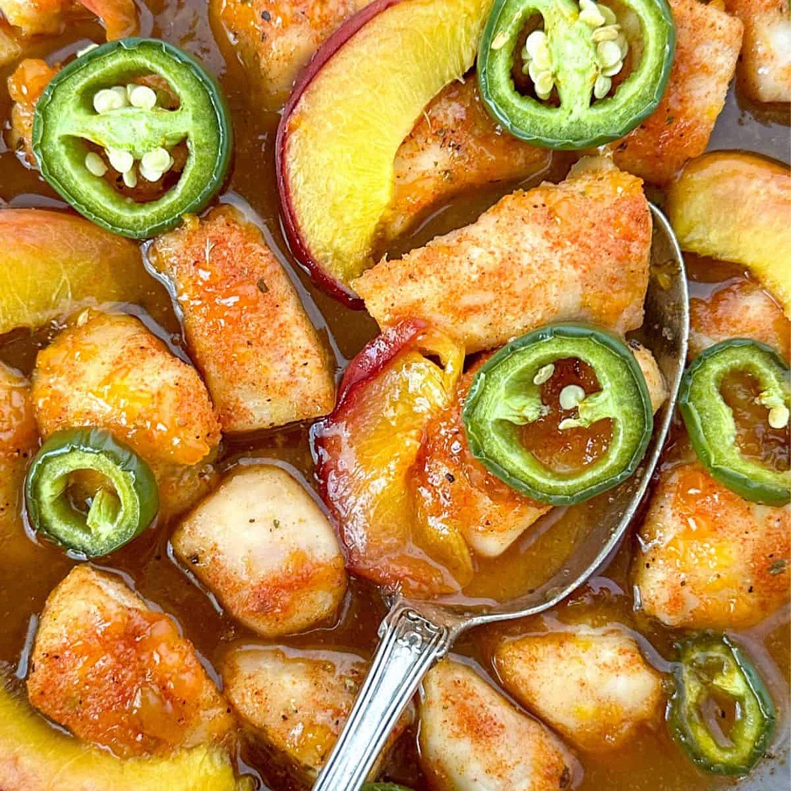 Jalapeño Peach Chicken Bites