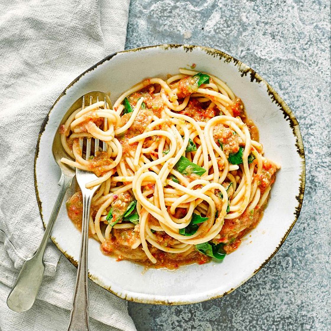 Gazpacho sauce spaghetti