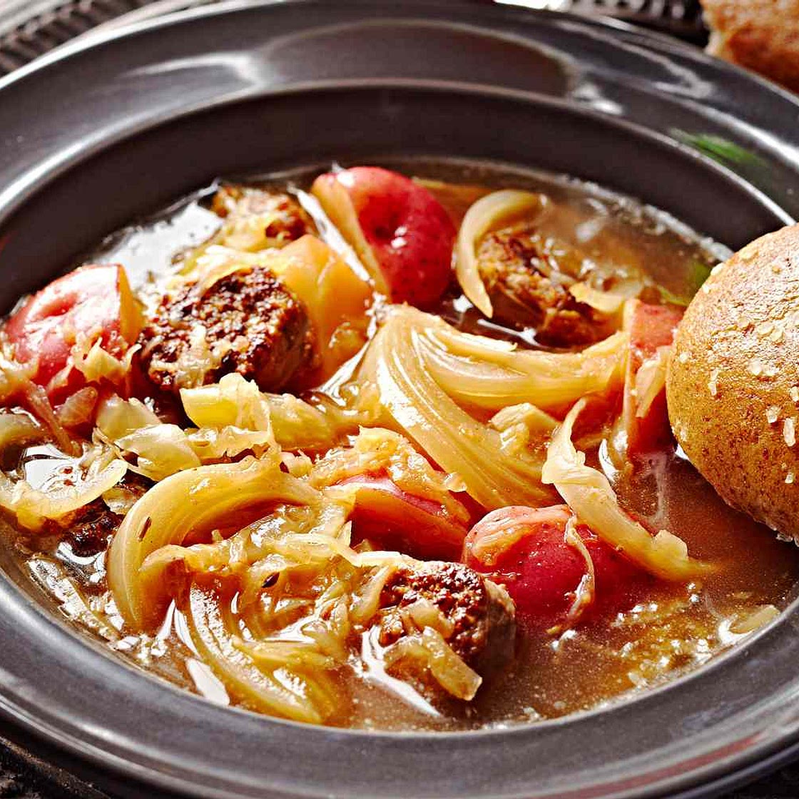 Slow-Cooker Bratwurst and Sauerkraut Soup
