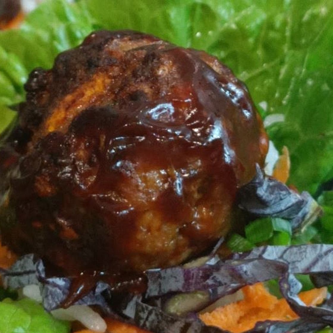 Sticky Teriyaki Meatball Lettuce Cups