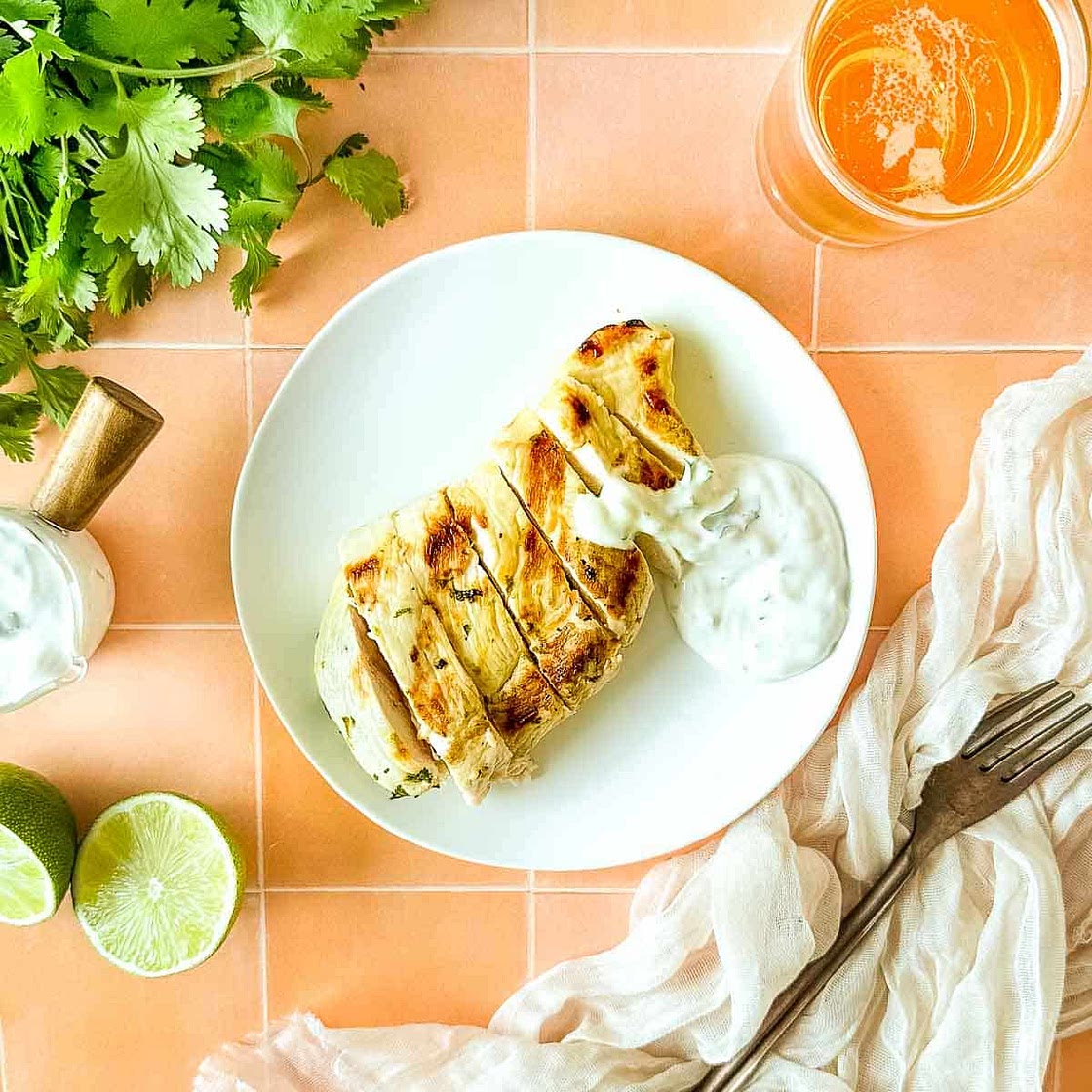 Grilled Chicken with Cilantro Crema