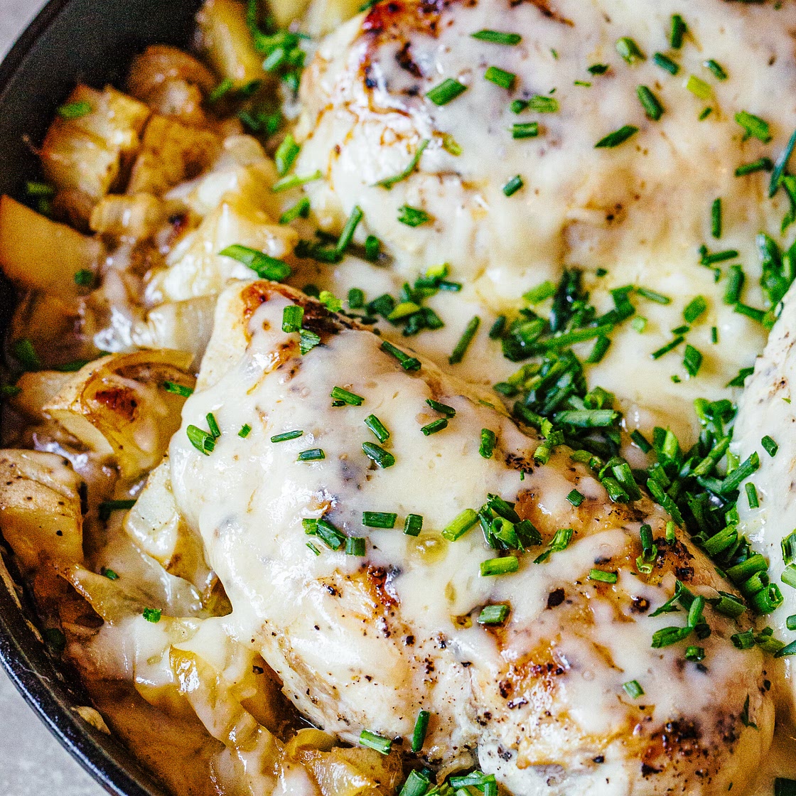Cheesy French Onion Chicken with Potatoes