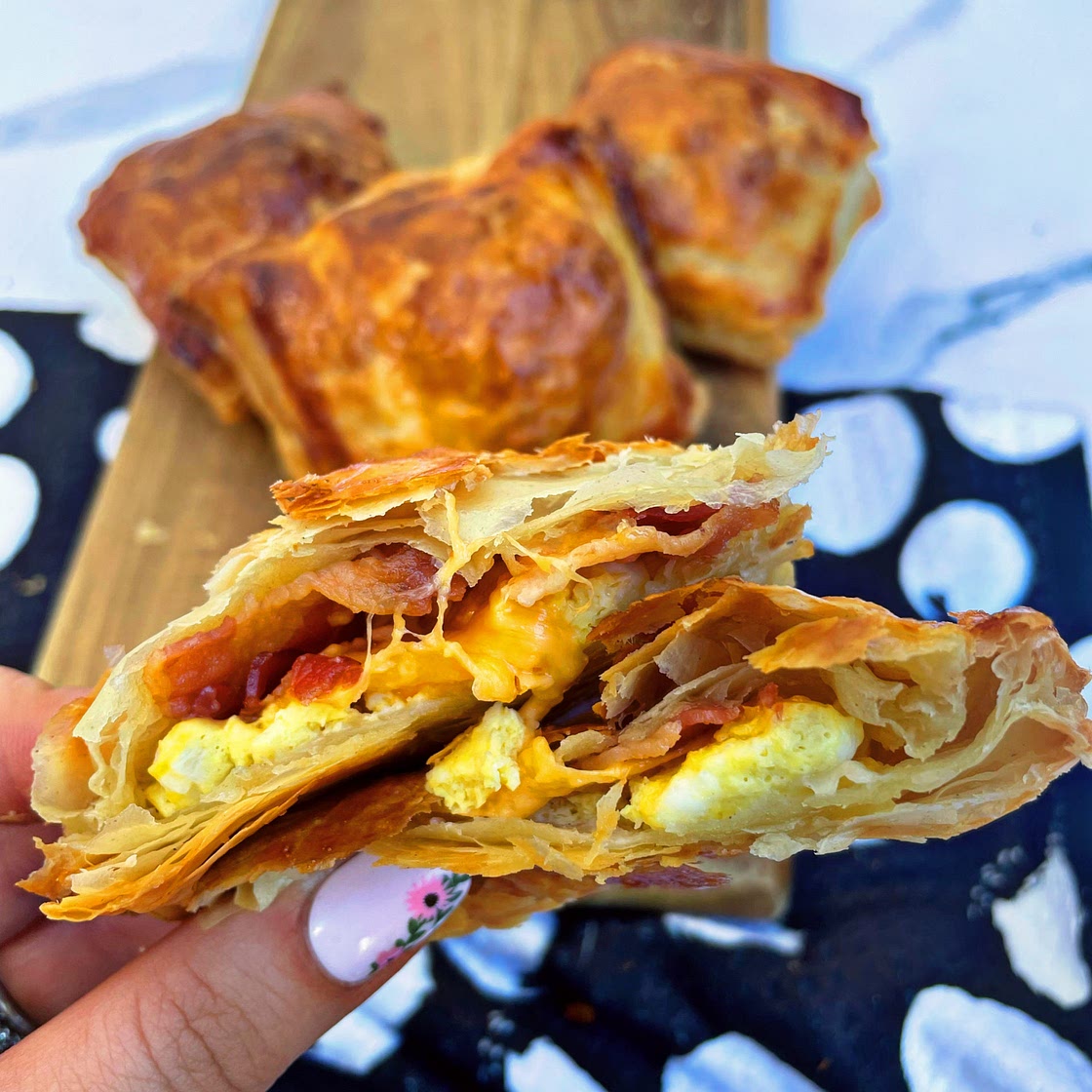Bacon Cheddar & Egg Stuffed Cromelette Recipe