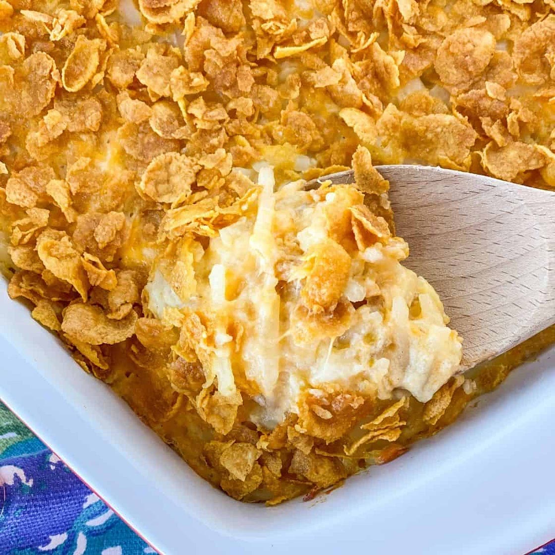 Easy Hash Brown Casserole Recipe with Corn Flakes