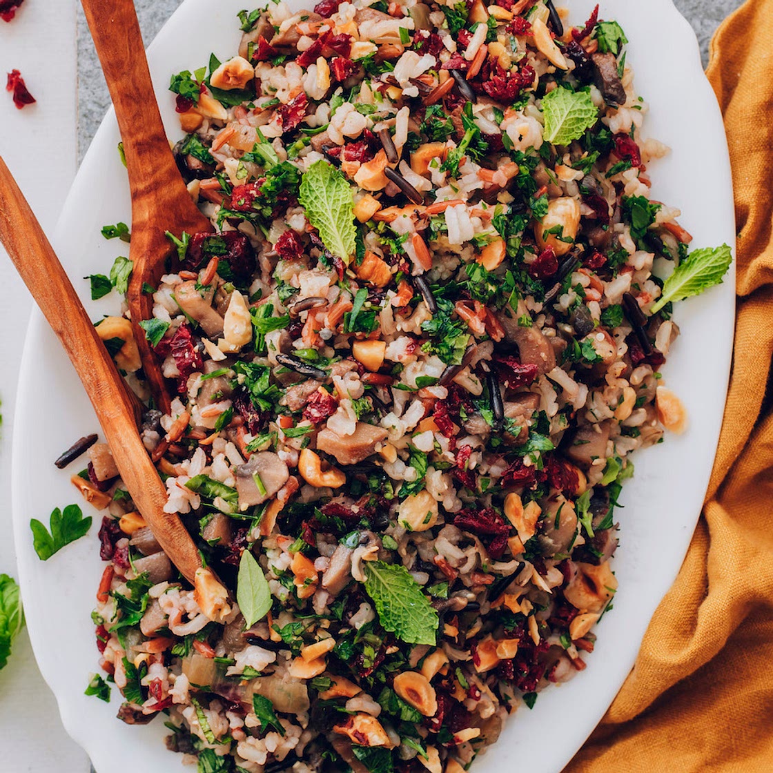 Wild Rice Salad with Mushrooms and Herbs