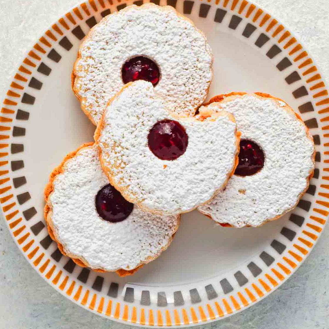 Vegan Linzer Cookies with Raspberry Jam