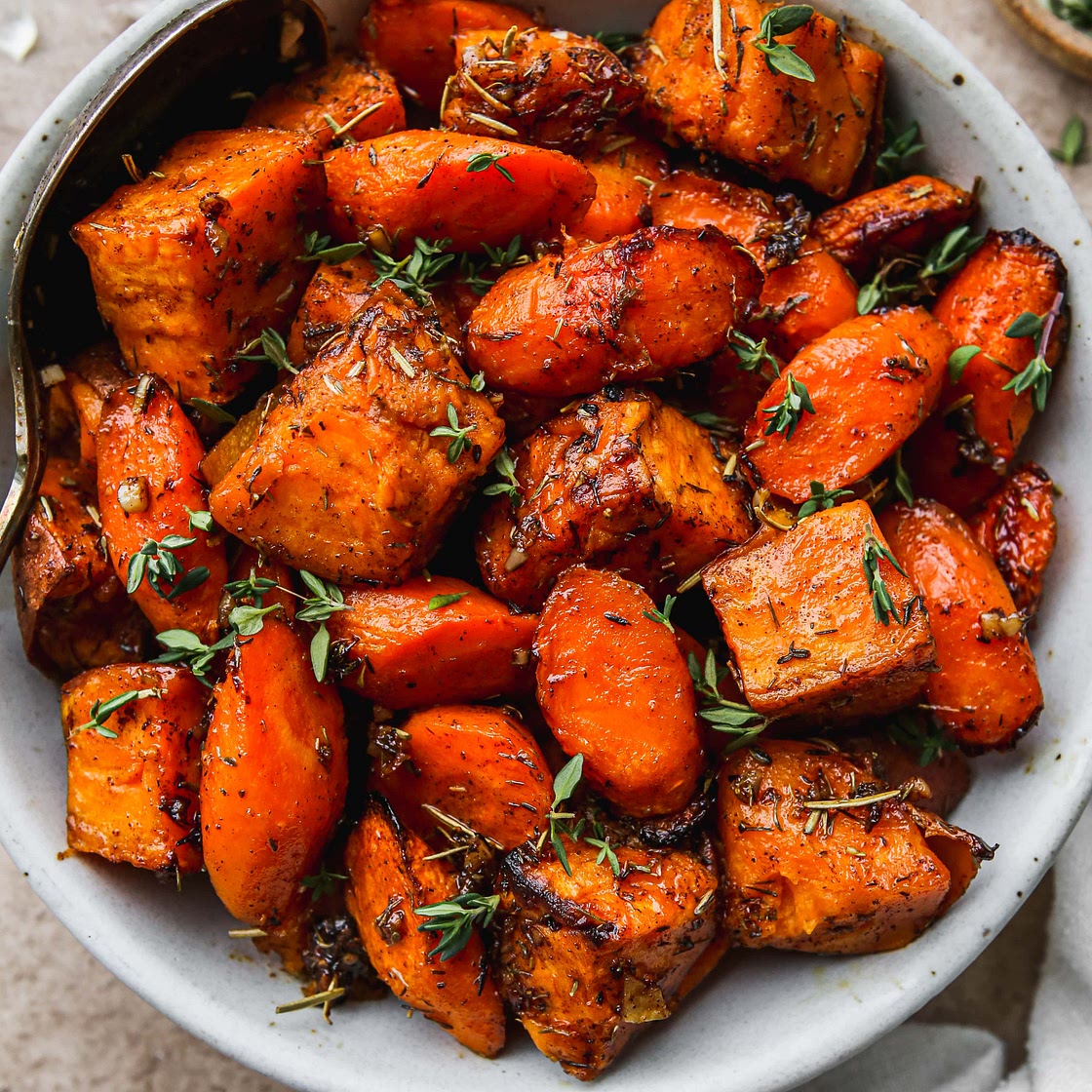 Easy Roasted Sweet Potatoes & Carrots