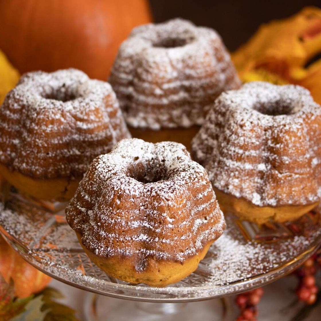 Miniature Pumpkin-Spice Bundt Cakes