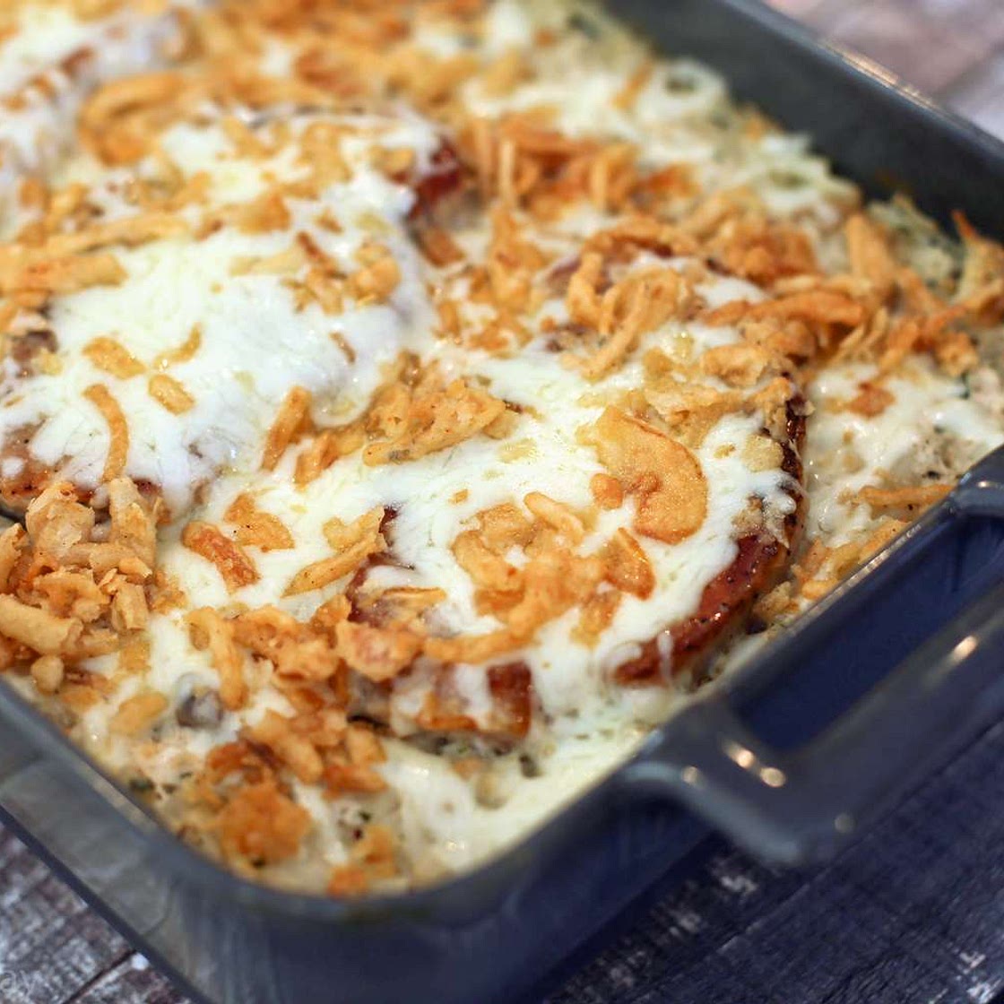 Pork Chop and Hash Brown Potato Bake