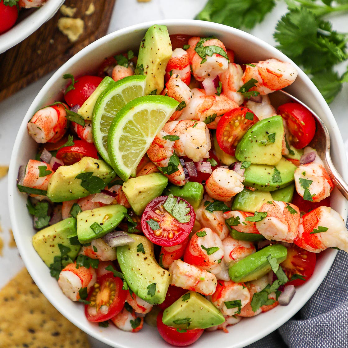 Easy Cilantro Lime Shrimp & Avocado Salad