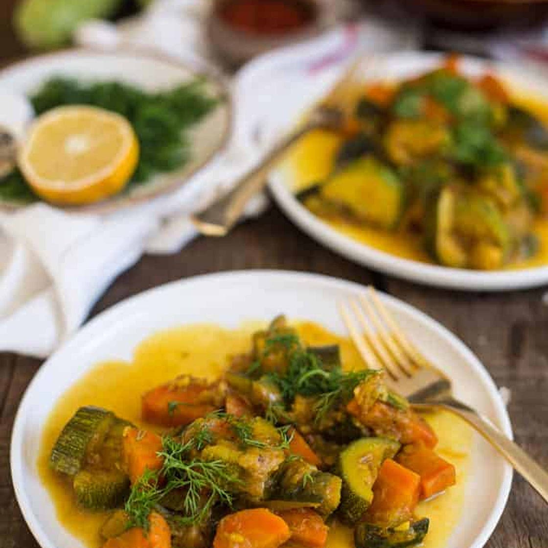 Winter dilly carrot and zucchini curry (V, GF, Paleo}