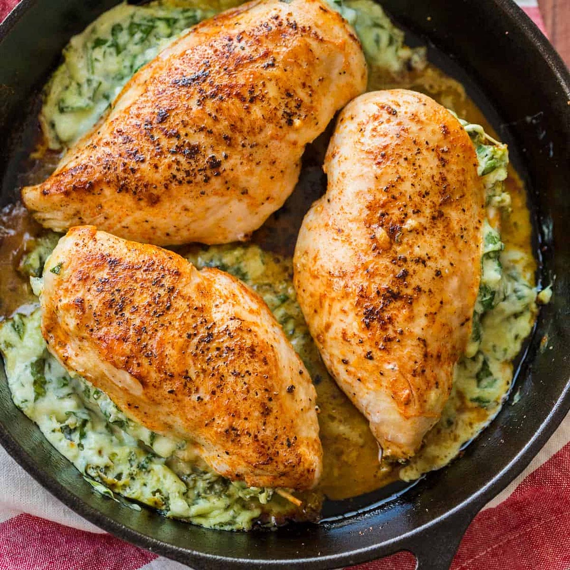 Cheesy Spinach Stuffed Chicken Breasts