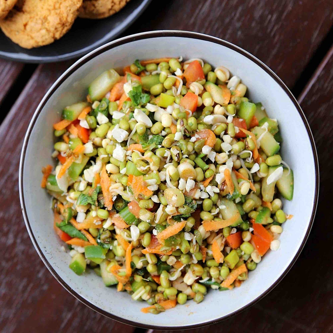 sprout salad recipe | how to make moong bean sprout salad - weight loss