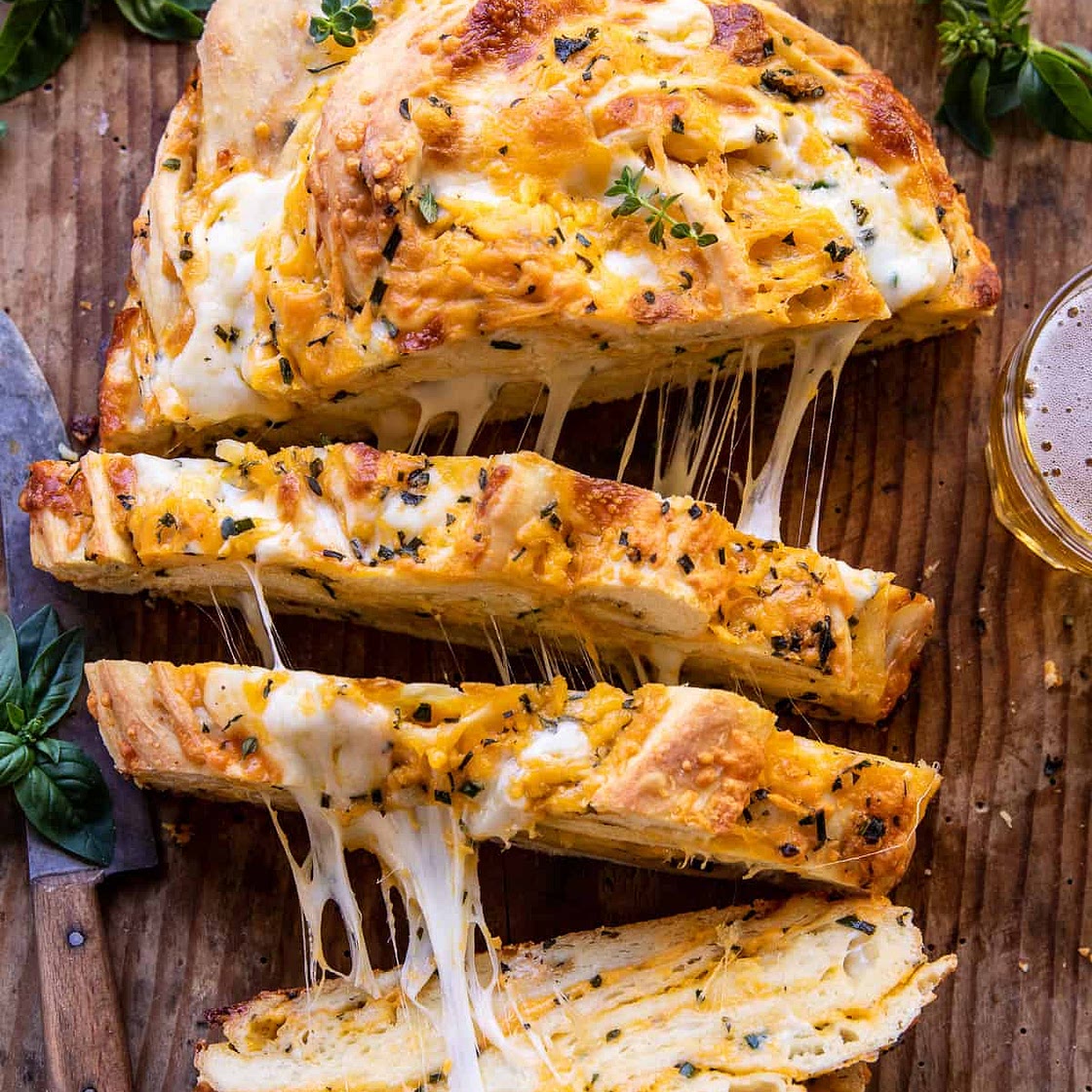 Soft Garlic Herb Cheddar Cheese Bread