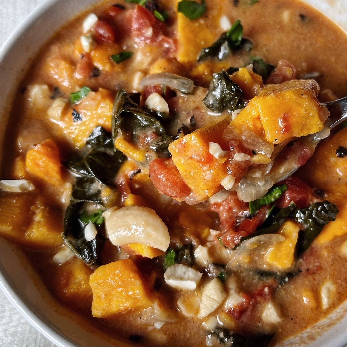 Creamy Sweet Potato Cashew Soup {Vegan}