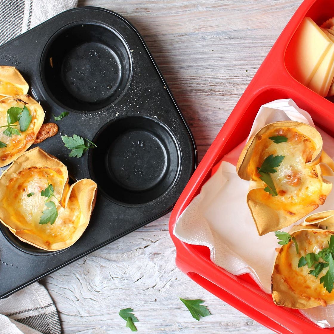 Lunch box lasagne cups recipe