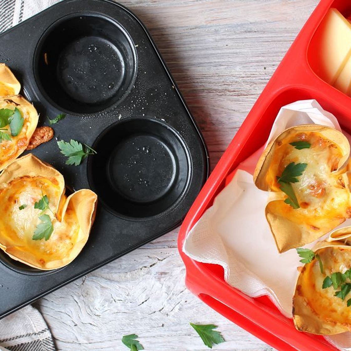 Lunch box lasagne cups recipe