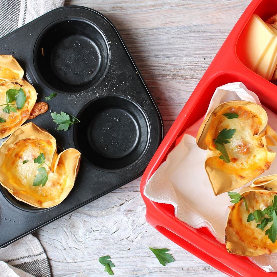 Lunch box lasagne cups recipe