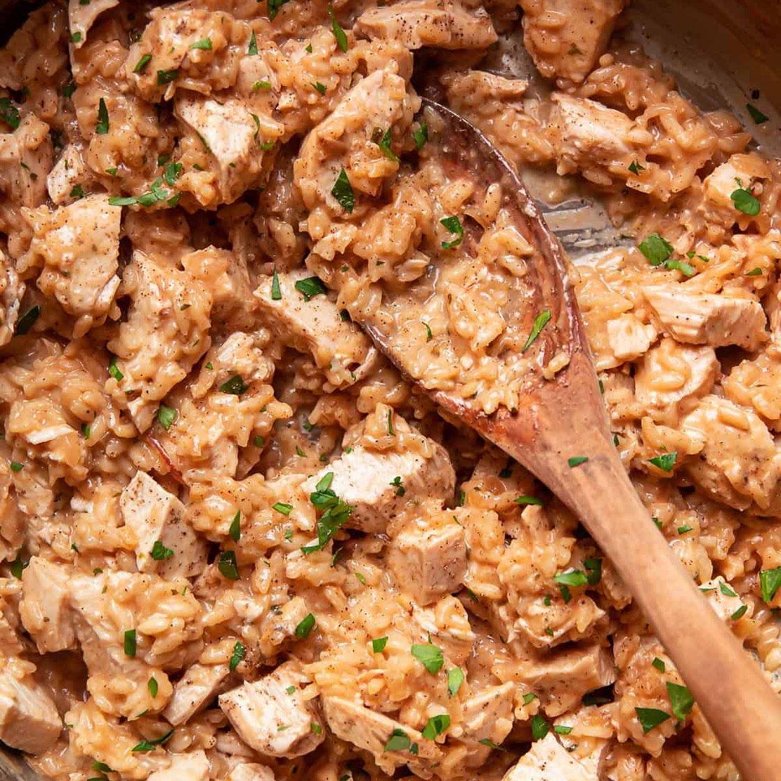 One Pan Buttermilk Baked Chicken Risotto