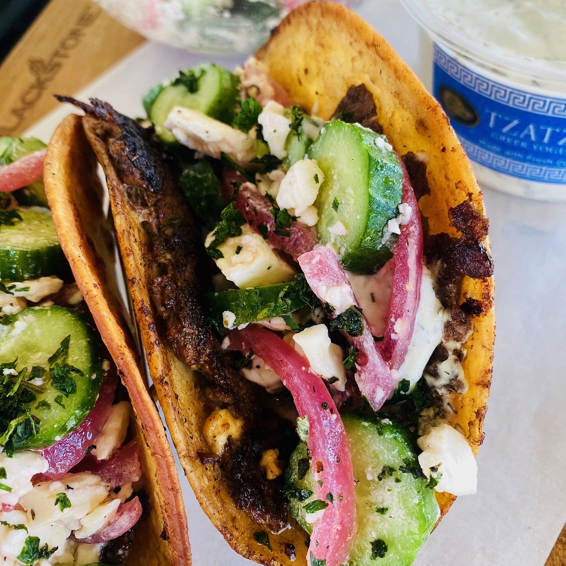 Blackstone Smashed Greek Tacos