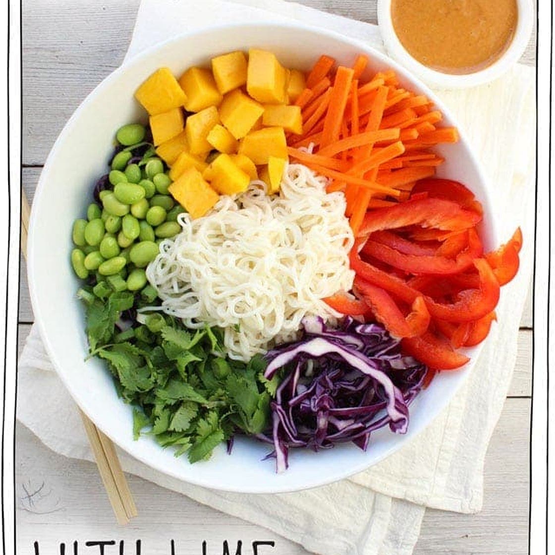 Rainbow Shirataki Bowl with Peanut Lime Sauce