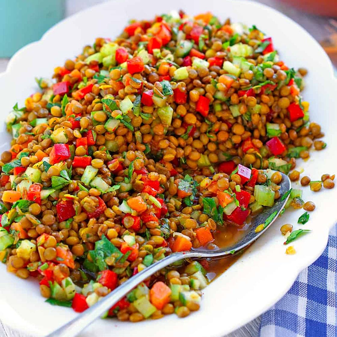 Erfrischender Linsensalat