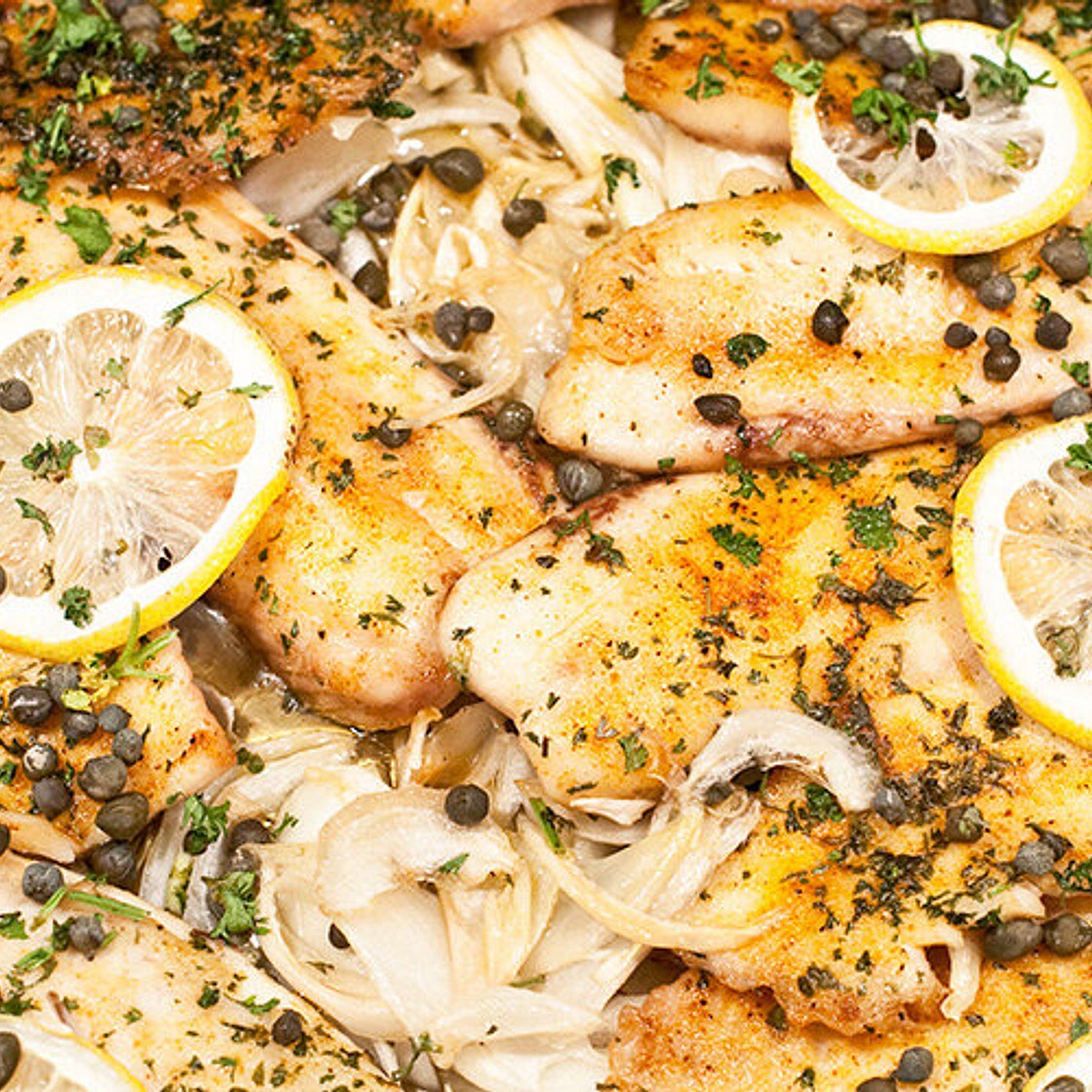 Fish With Lemon Caper Sauce