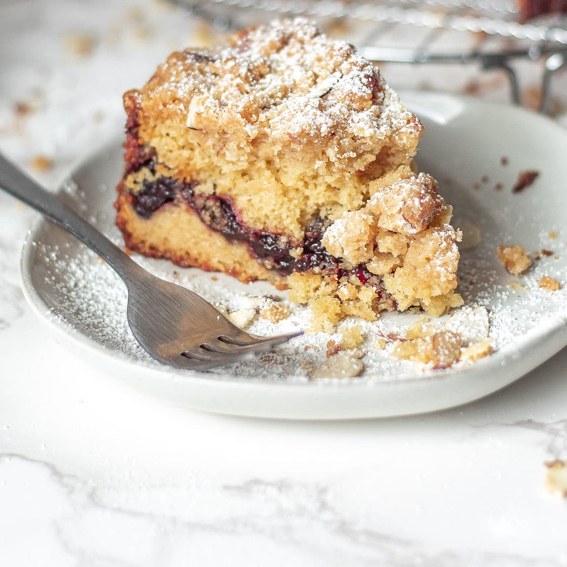 Cherry Coffee Cake - Old Fashioned Recipe with Crumb Topping