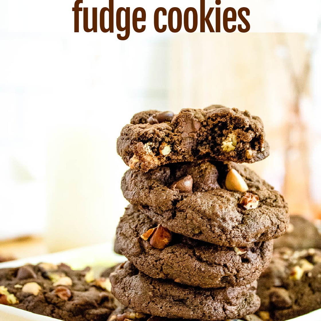 SOFT BATCH CARAMEL CHIP CHOCOLATE FUDGE COOKIES