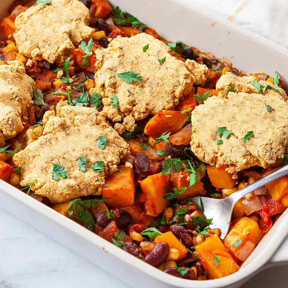 Three Sisters Casserole with Cornbread Topping