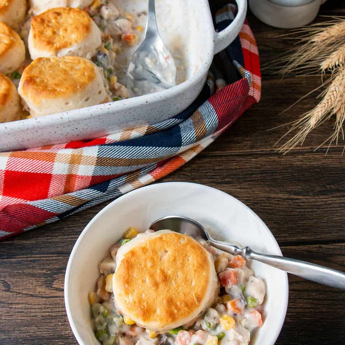 Leftover Turkey Biscuit Casserole