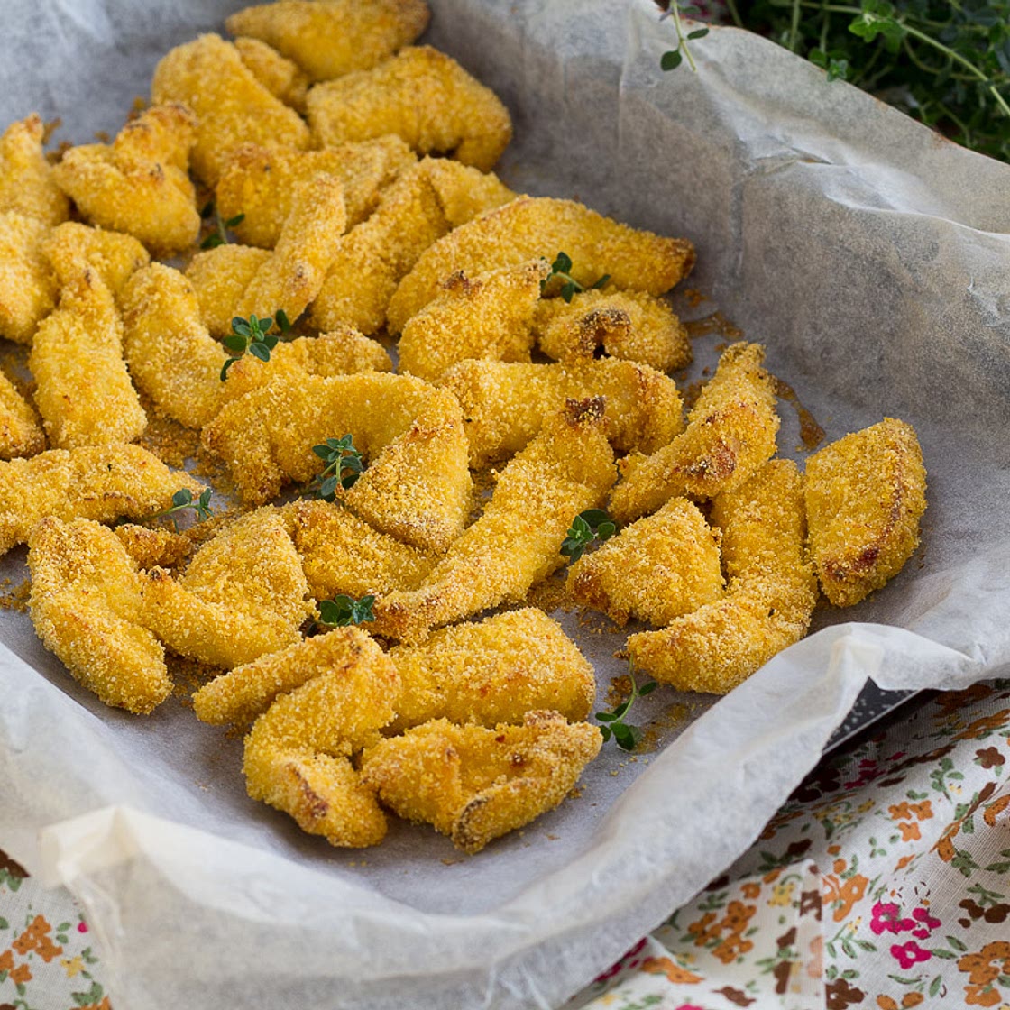 Bocconcini di pollo al forno croccanti