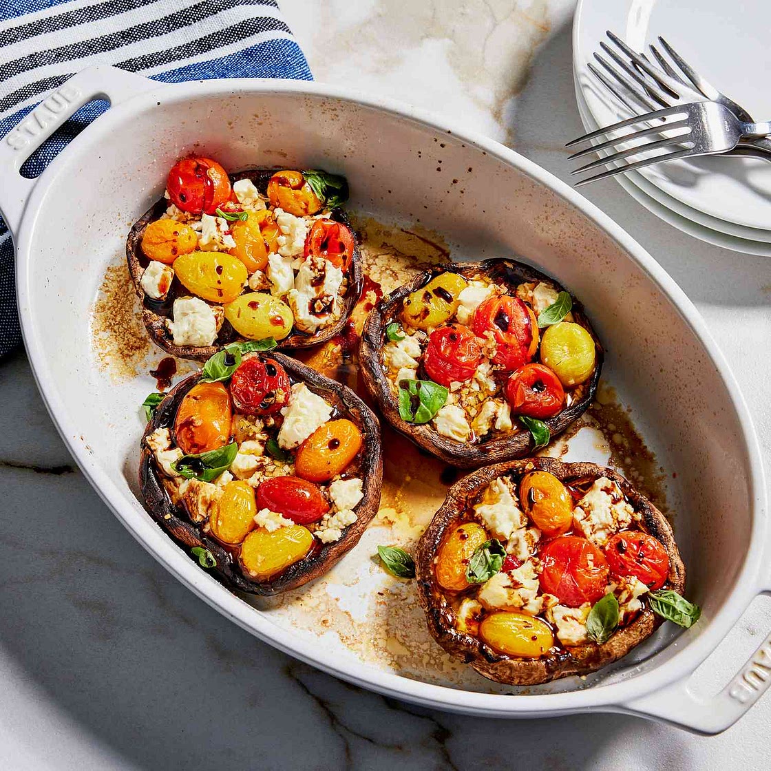 Baked Feta & Tomato Portobellos
