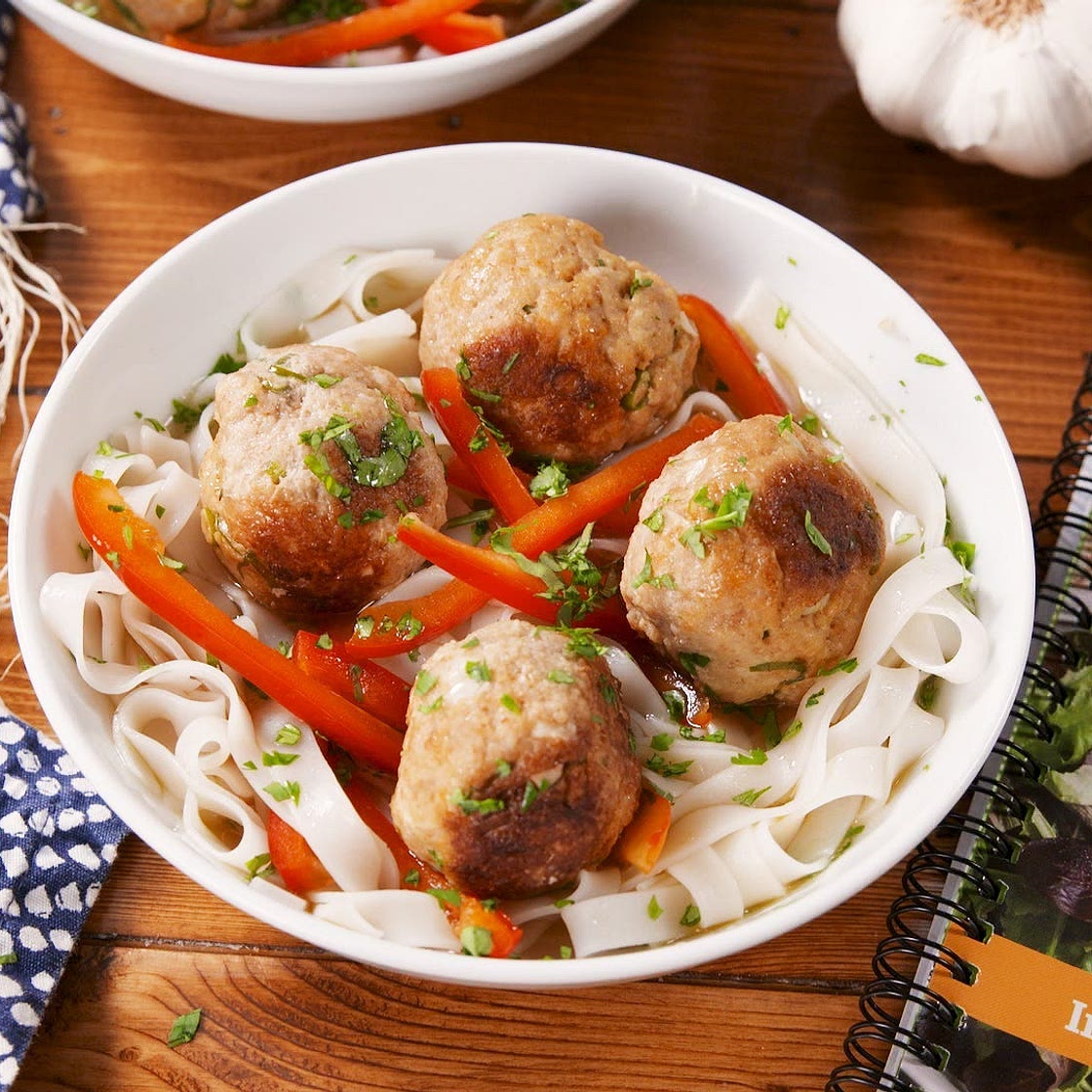 Instant Pot Thai Turkey Meatballs With Rice Noodles
