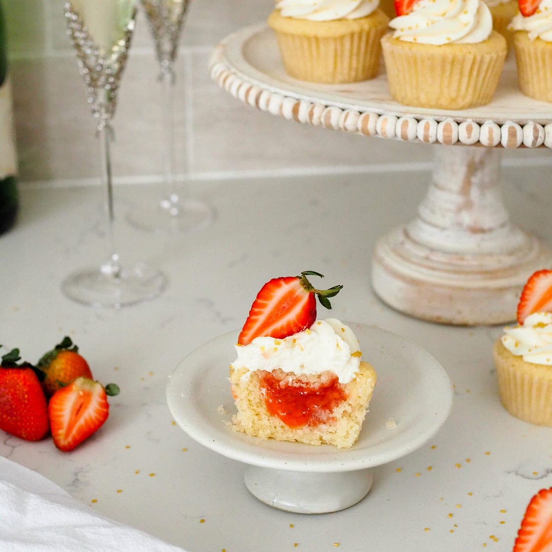 Strawberry Champagne Cupcakes