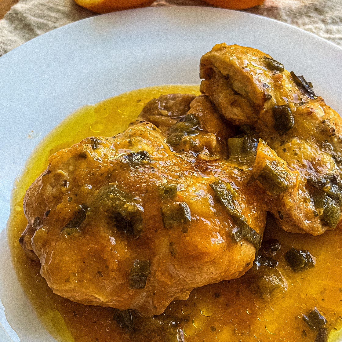 Chicken Thighs in Yellow Tomato Sauce