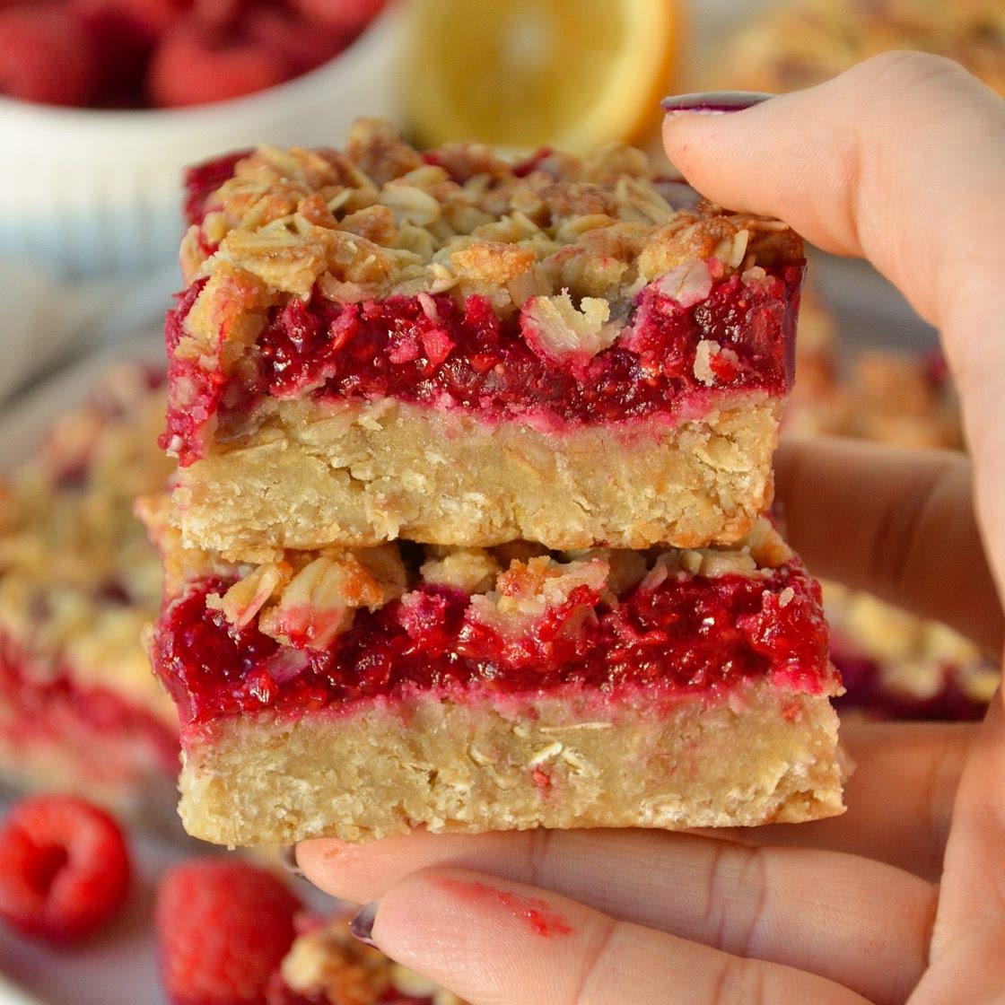 Raspberry Oatmeal Bars Recipe